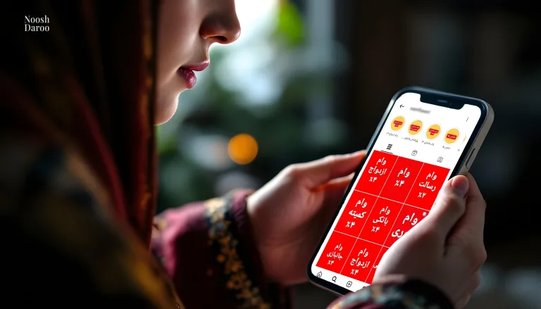 نمایش تبلیغ انواع وام‌ در صفحه اینستاگرام در تلفن هوشمند یک کاربر