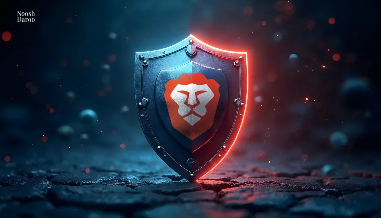 یک سپر با عکس شیر روی آن