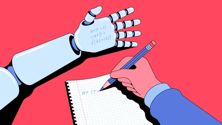 تصویر نمادین، تعامل انسان و هوش مصنوعی را نشان می‌دهد؛ جایی که فناوری هم در تقلب و هم در اصلاح اشتباهات نقش‌آفرینی می‌کند.