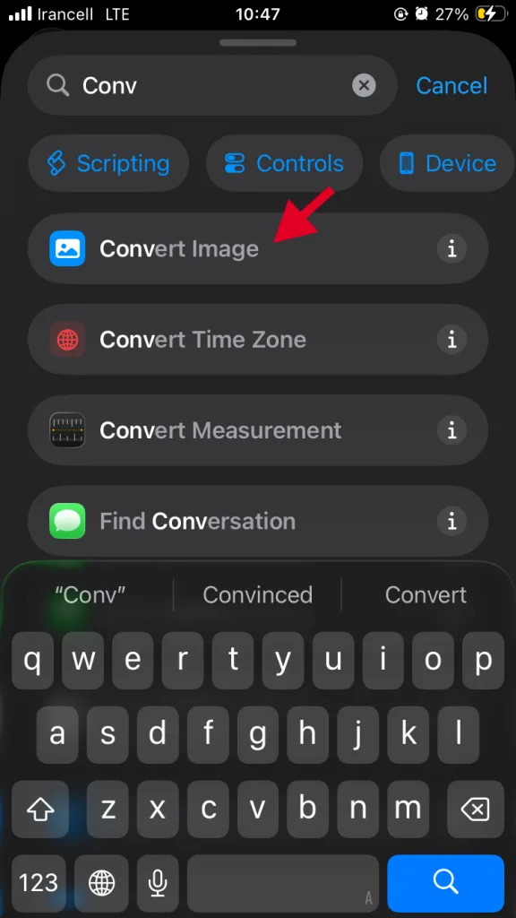 سپس گزینه convert image را انتخاب کنید