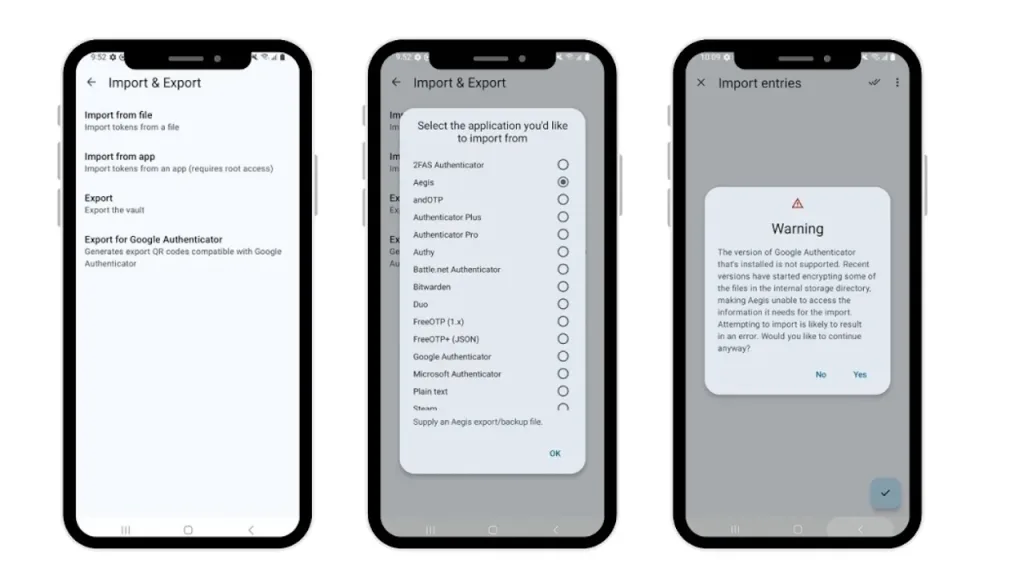 اسکرینشاتهایی از محیط کاربری اپلیکیشن Aegis