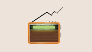 تصویری کارتونی از یک رادیویی معمولی