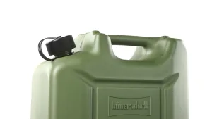 تصویری از نیمه بالایی یک گالن سوخت سبز رنگ