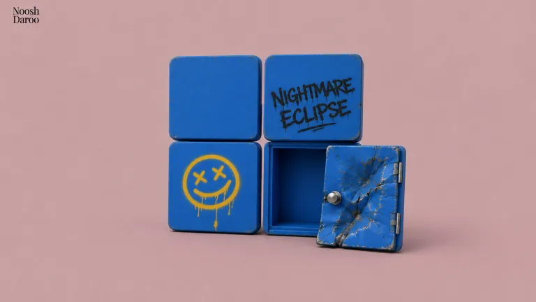 لوگوی ویندوز که یکی از مربع‌هایش مانند در گاوصندوق باز شده و نوشته NIGHTMARE ECLIPSE روی آن دیده می‌شود