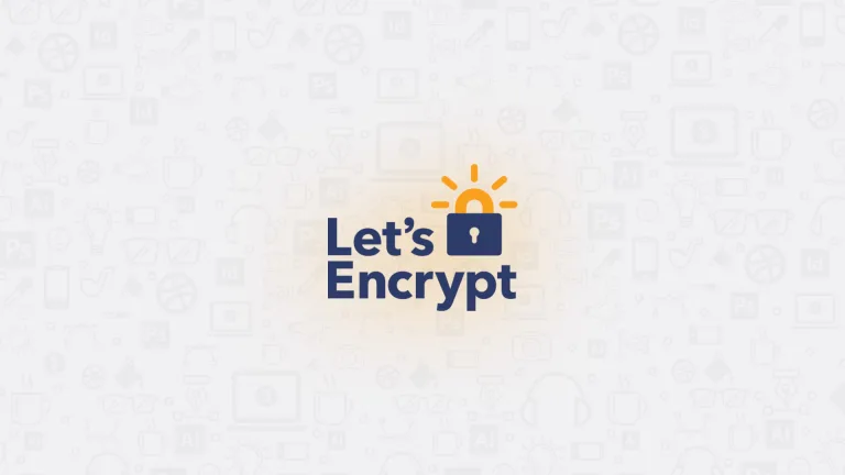 لوگوی Let's Encrypt روی پس‌زمینه کرم رنگ