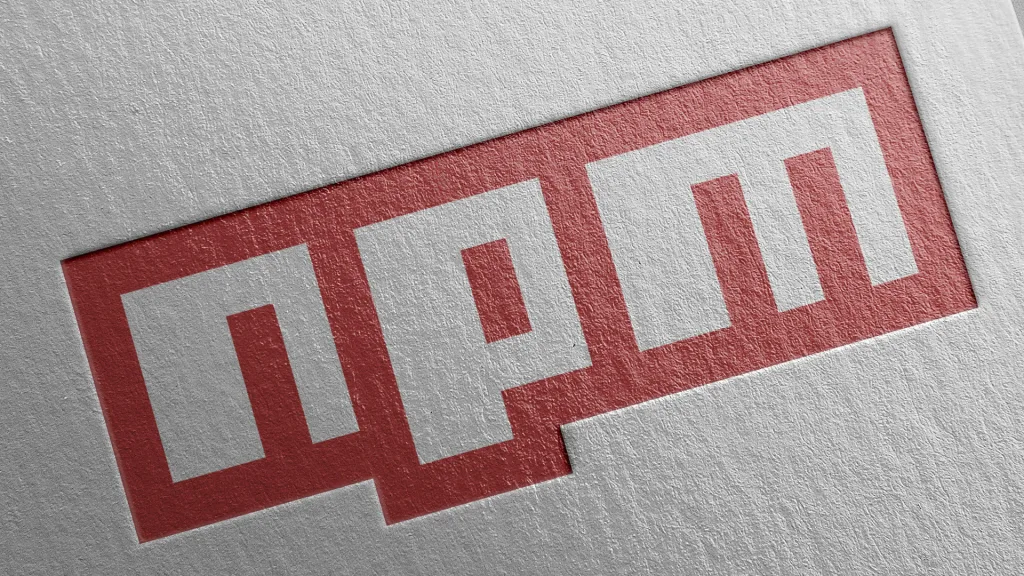 لوگوی npm با بافت کاغذی