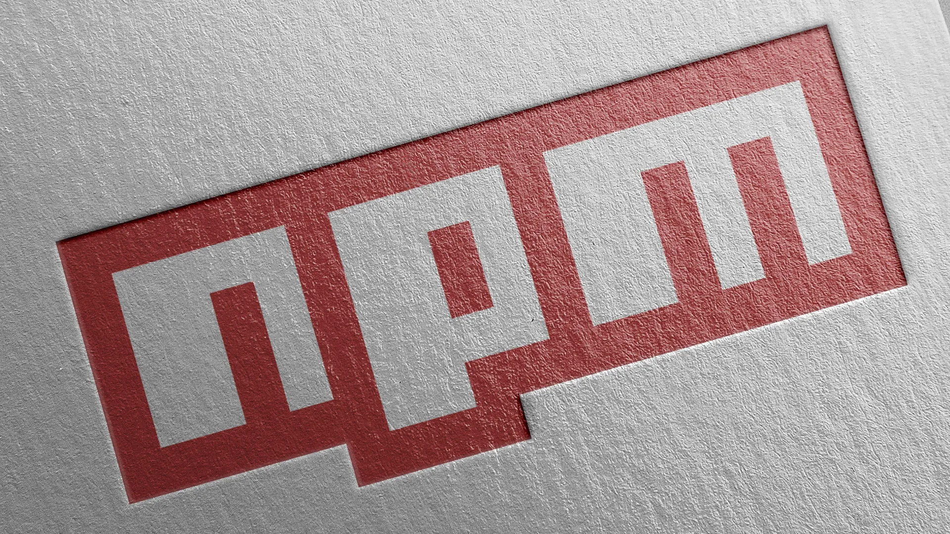 لوگوی npm با بافت کاغذی