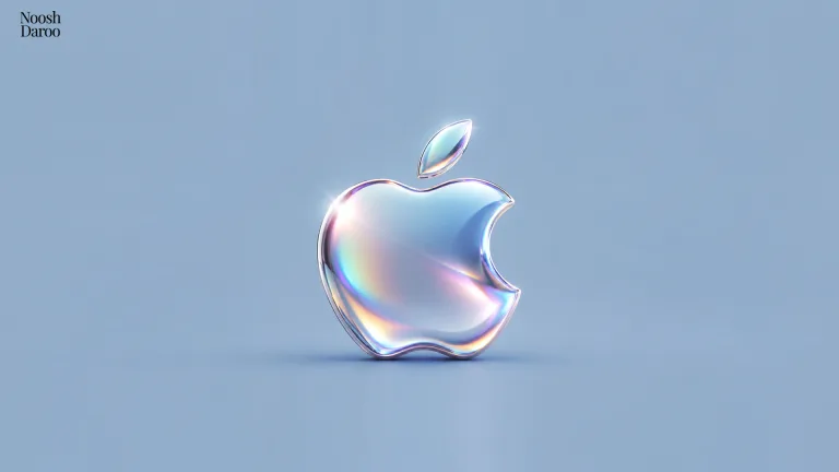 لوگوی براق و رنگین‌کمانی Apple