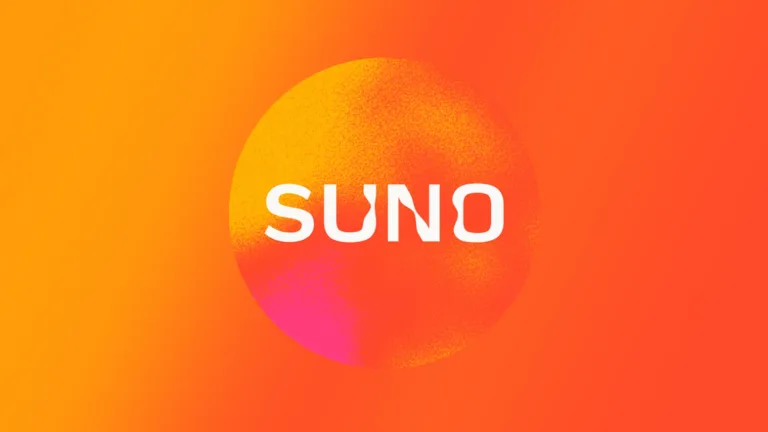 لوگوی پلتفرم Suno روی زمینه نارنجی