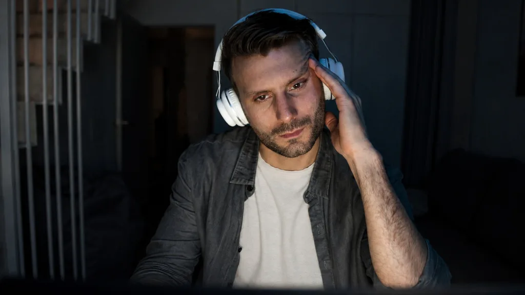 man-with-headphones-recording-late-night-video-interview