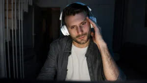 man-with-headphones-recording-late-night-video-interview