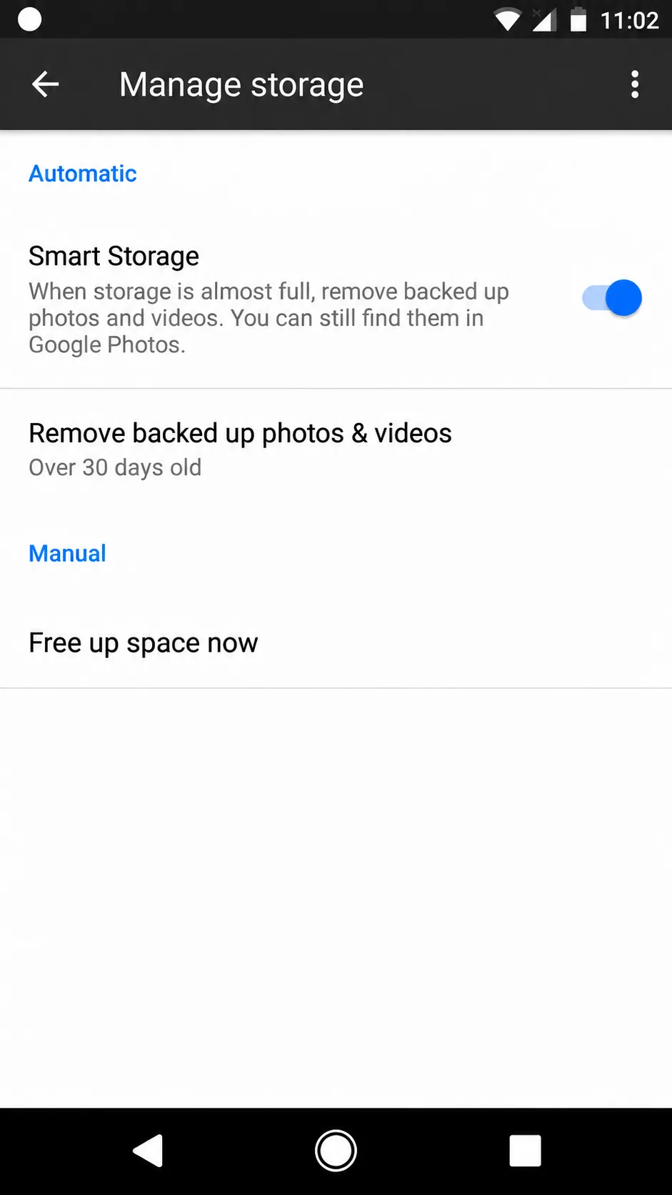 فعالسازی گزینه Smart Storage در اندروید برای خالی کردن حافظه به شکل خودکار