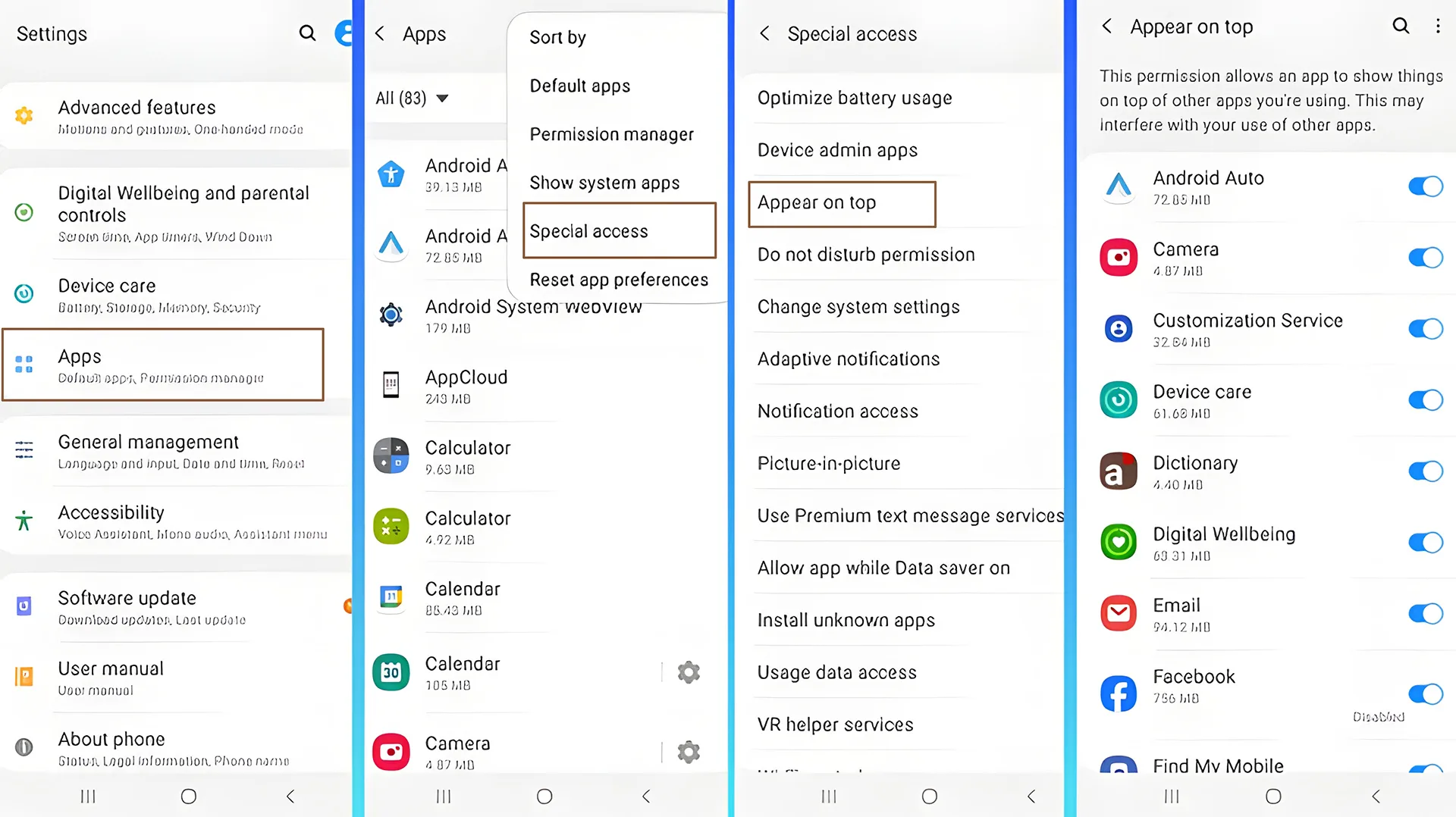 مدیریت مجوز نمایش روی سایر برنامه‌ها (Appear on top یا Screen Overlay) برای جلوگیری از بدافزارها در اندروید