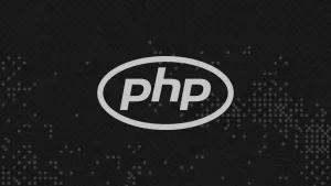 لوگوی PHP روی پس‌زمینه مشکی‌رنگ.
