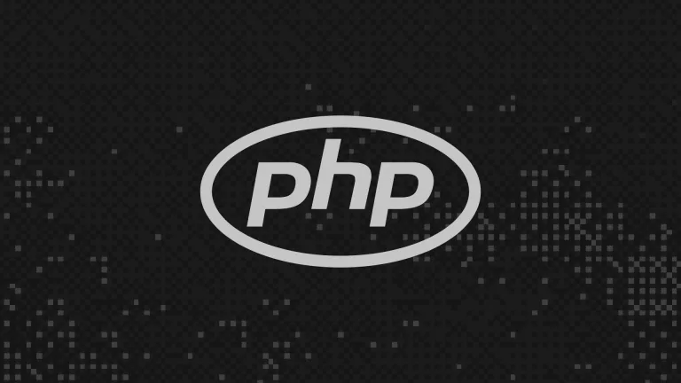 لوگوی PHP روی پس‌زمینه مشکی‌رنگ.