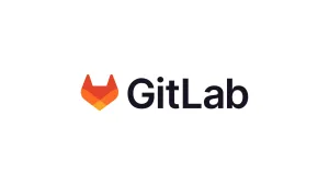 لوگوی گیت‌لب، روباه نارنجی به همراه نوشته GitLab، روی پس‌زمینه سفید